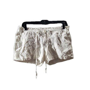 Vintage Old Navy Bright White Linen Tie Shorts With Pockets Size 6